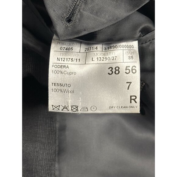 Canali Mens Gray Wool Two-Button Blazer Jacket Size 40R Made In Italy - Picture 7 of 14